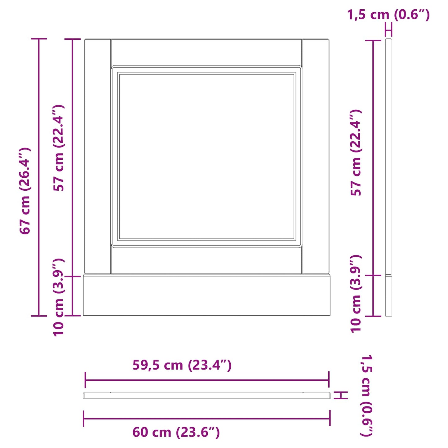 Kjøkkenskap Svart Eik 60 x 1,5 x 67 cm Konstruert tre vidaXL