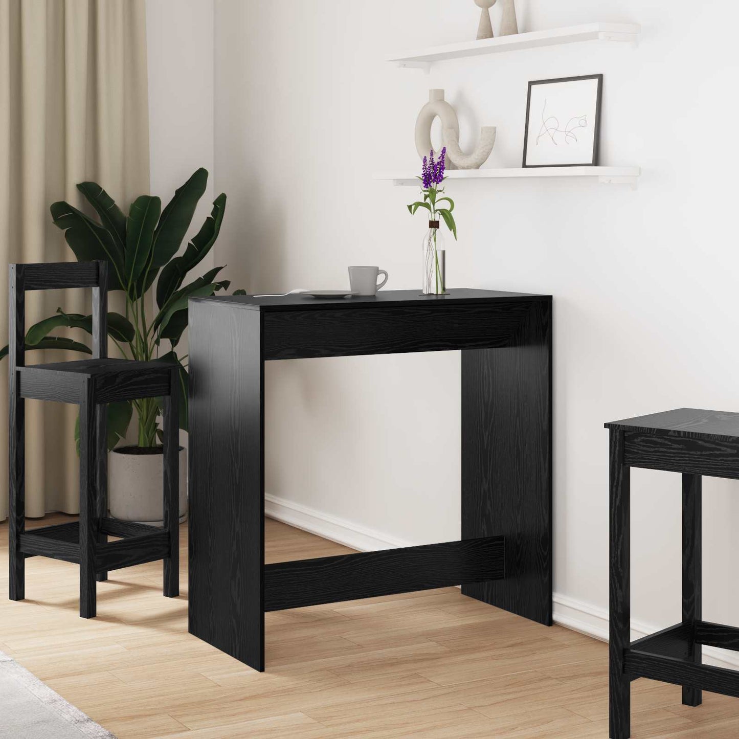 Barbord Svart Eik 102 x 50 x 103,5 cm Konstruert tre