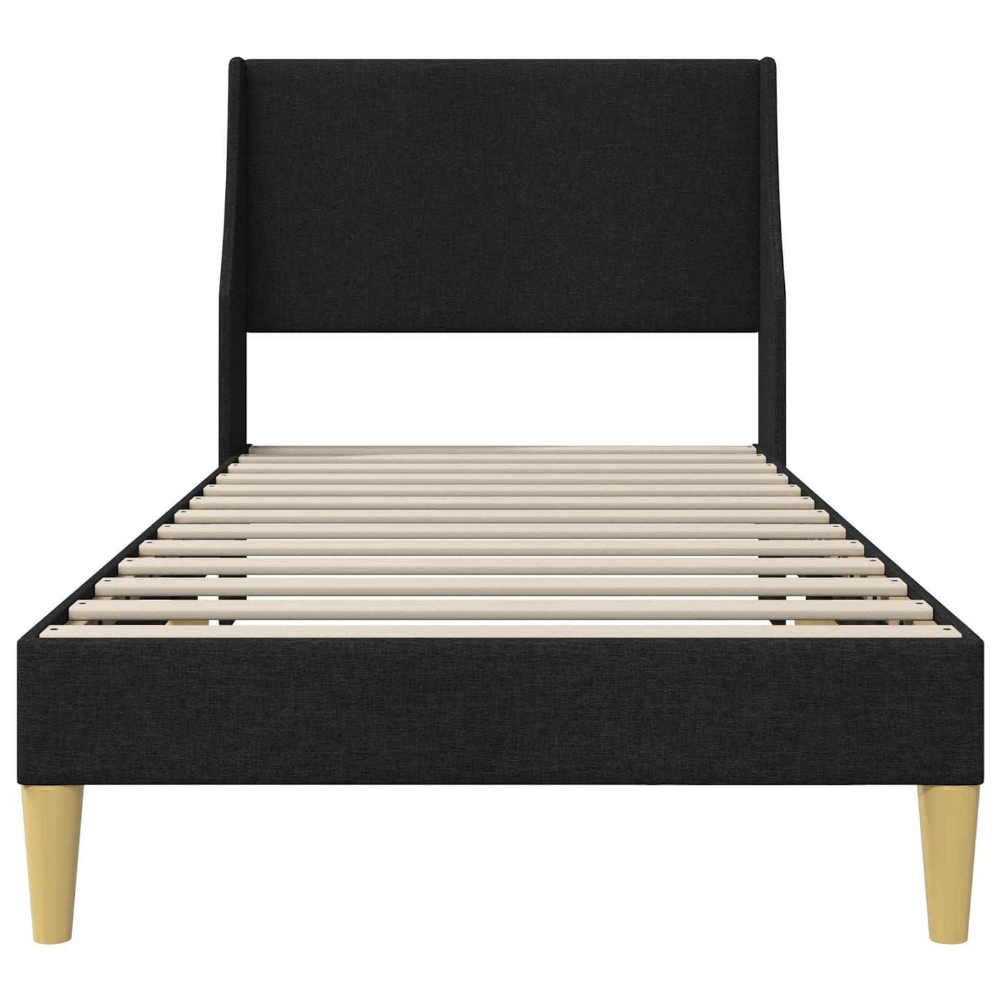 Sengestamme med hodegjerde Svart 90 x 190 cm Stoff