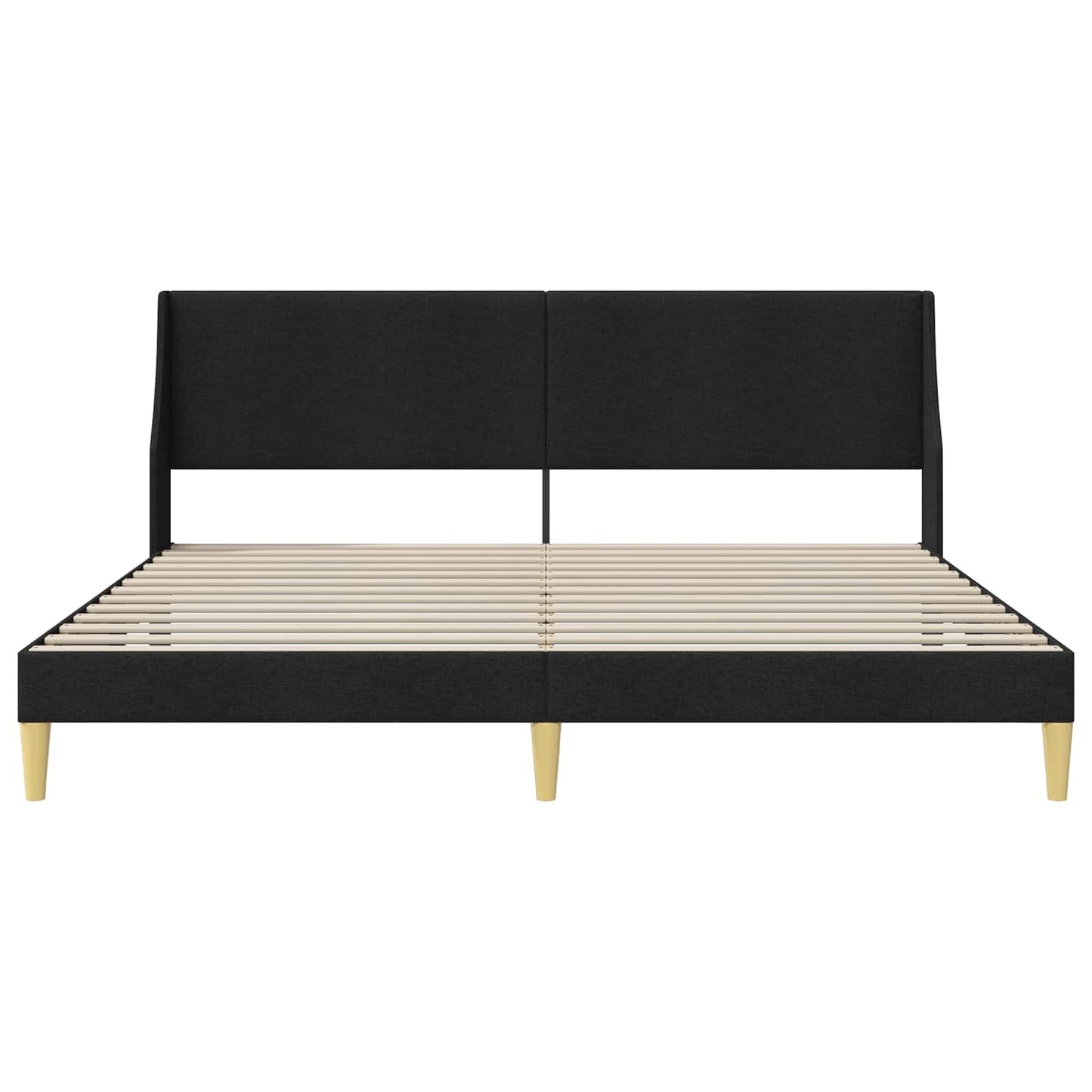 Sengestamme med hodegjerde Svart 180 x 200 cm Stoff