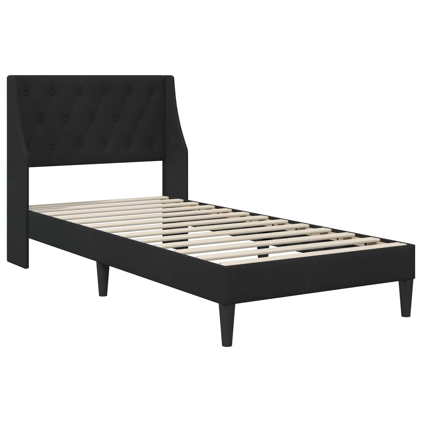 Sengestamme med hodegjerde Svart 90 x 190 cm Fløyel
