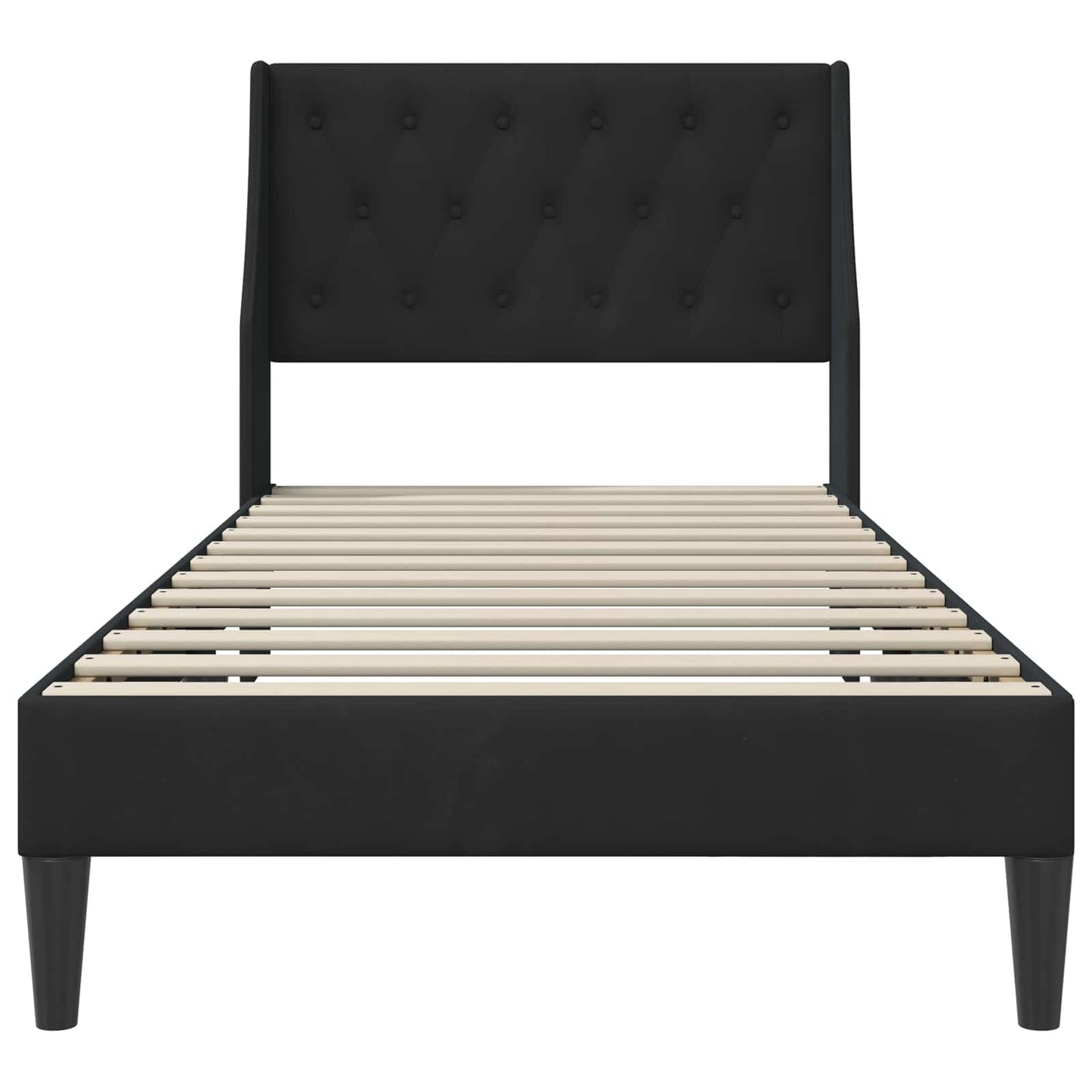 Sengestamme med hodegjerde Svart 90 x 190 cm Fløyel