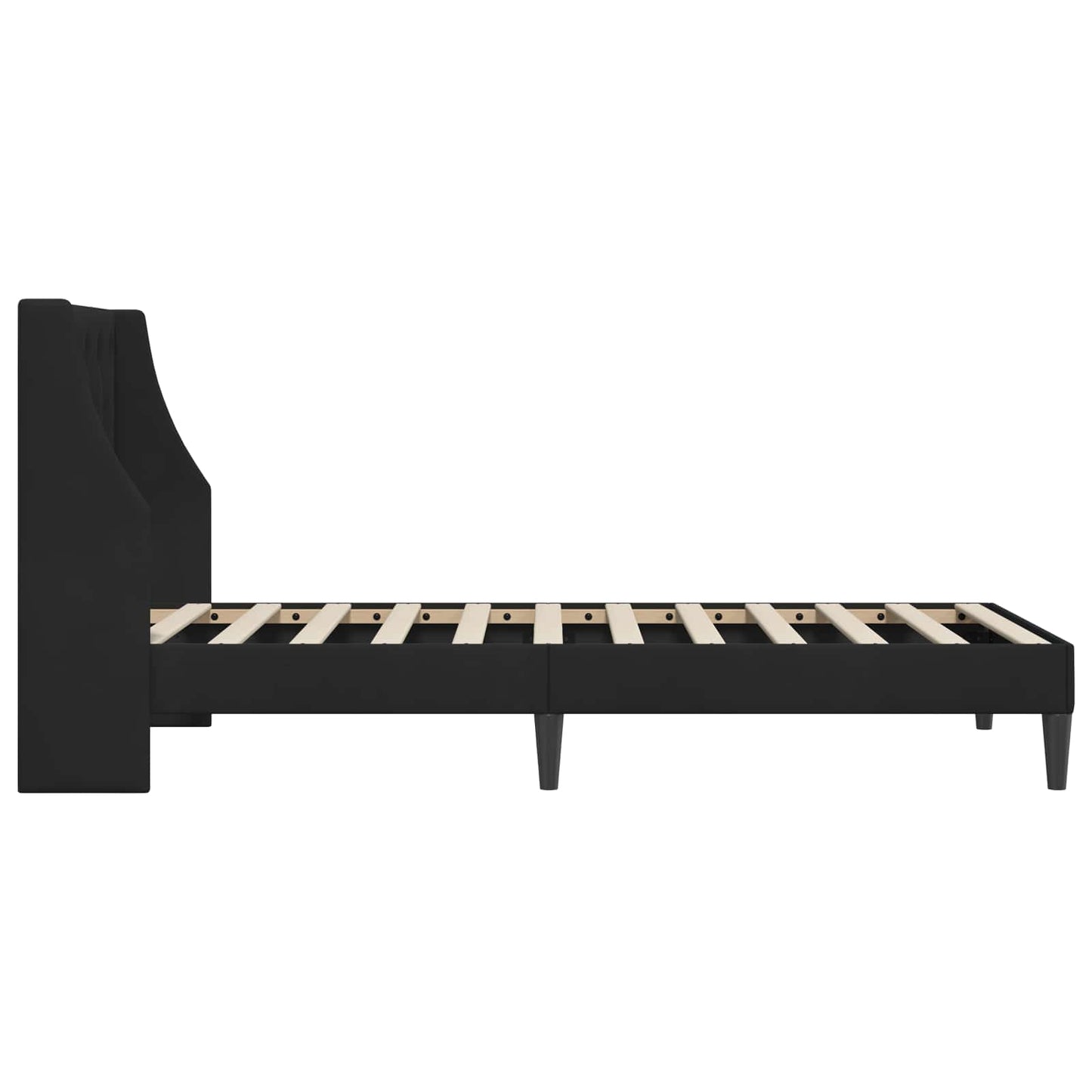 Sengestamme med hodegjerde Svart 90 x 190 cm Fløyel