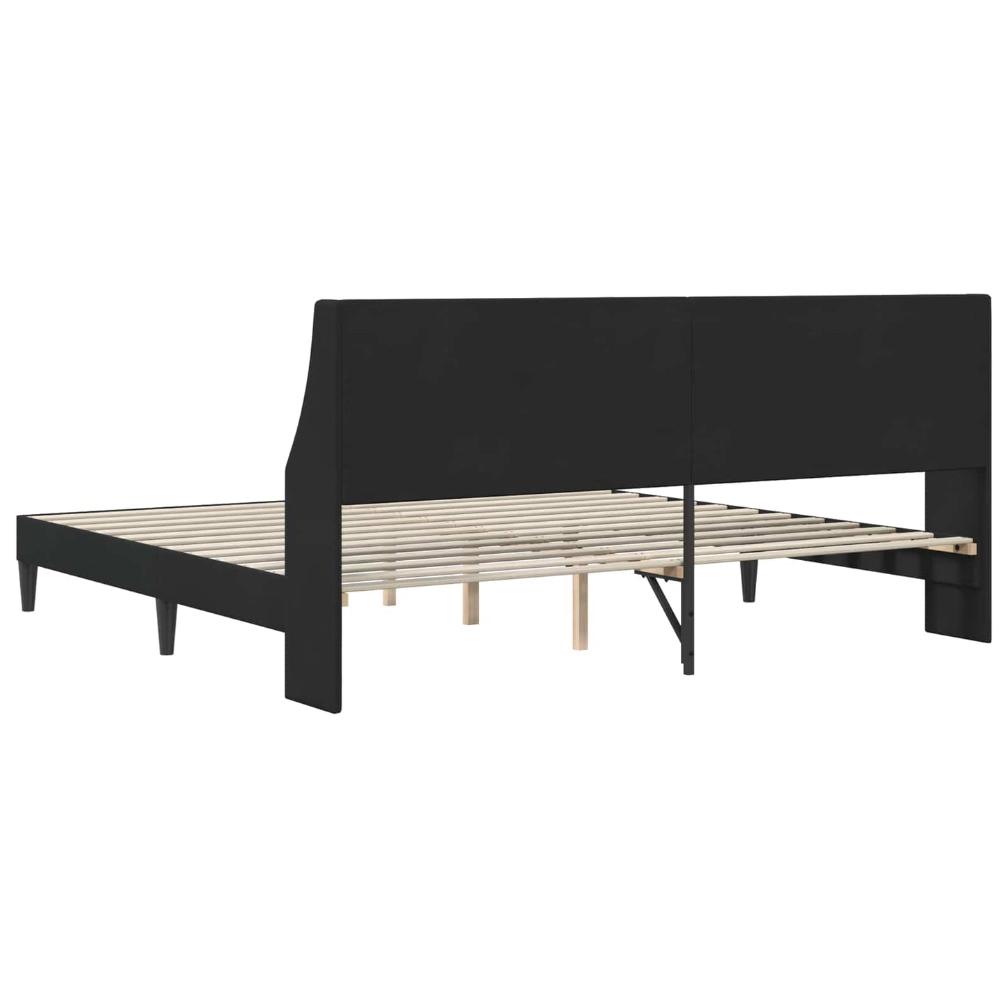 Sengestamme med hodegjerde Svart 180 x 200 cm Fløyel