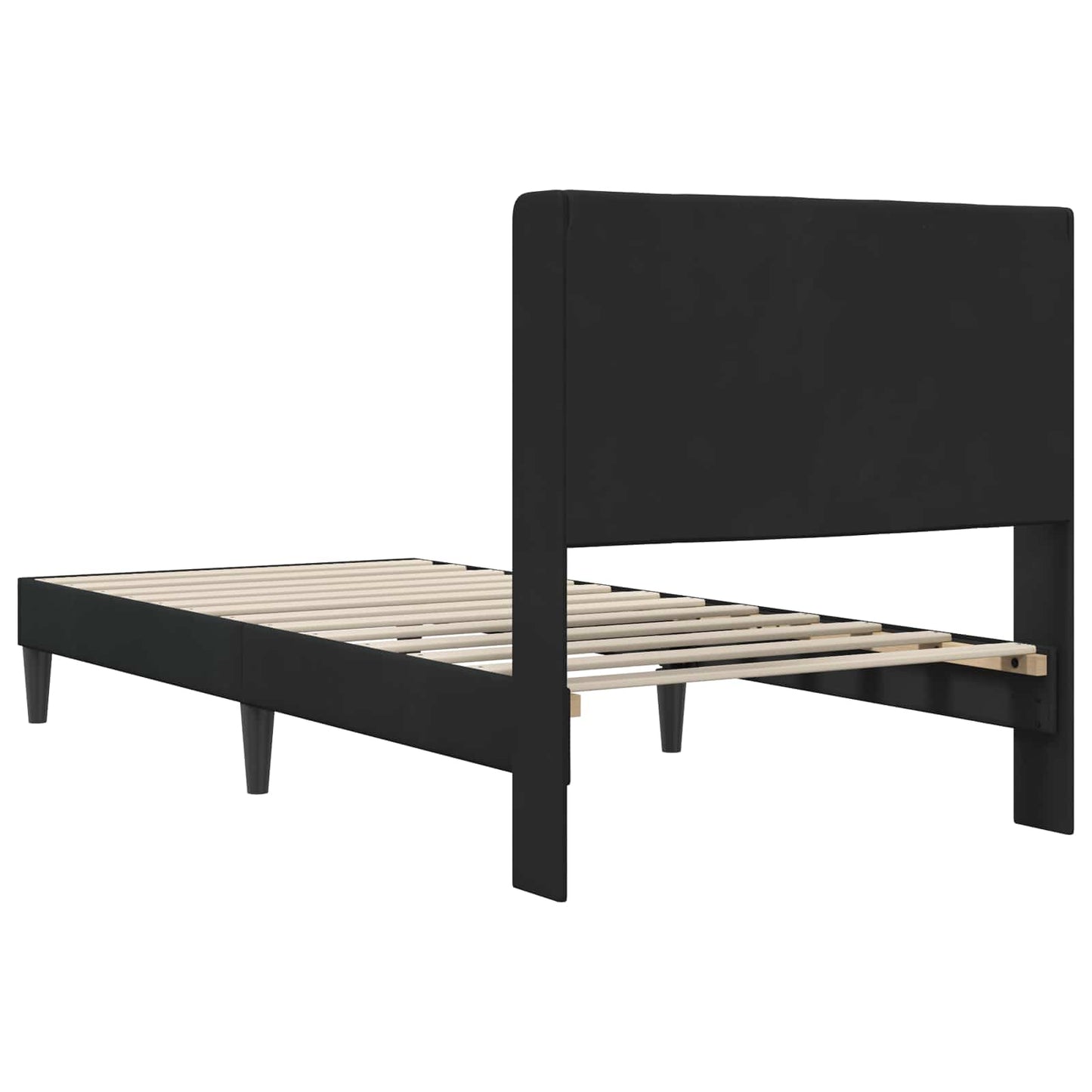 Sengestamme med hodegjerde Svart 90 x 190 cm Fløyel