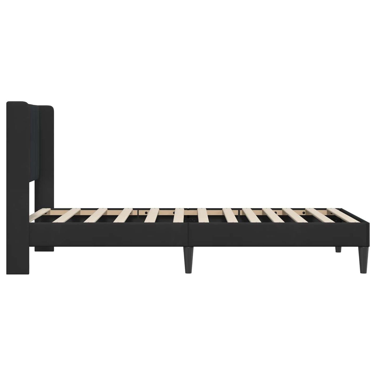 Sengestamme med hodegjerde Svart 90 x 190 cm Fløyel