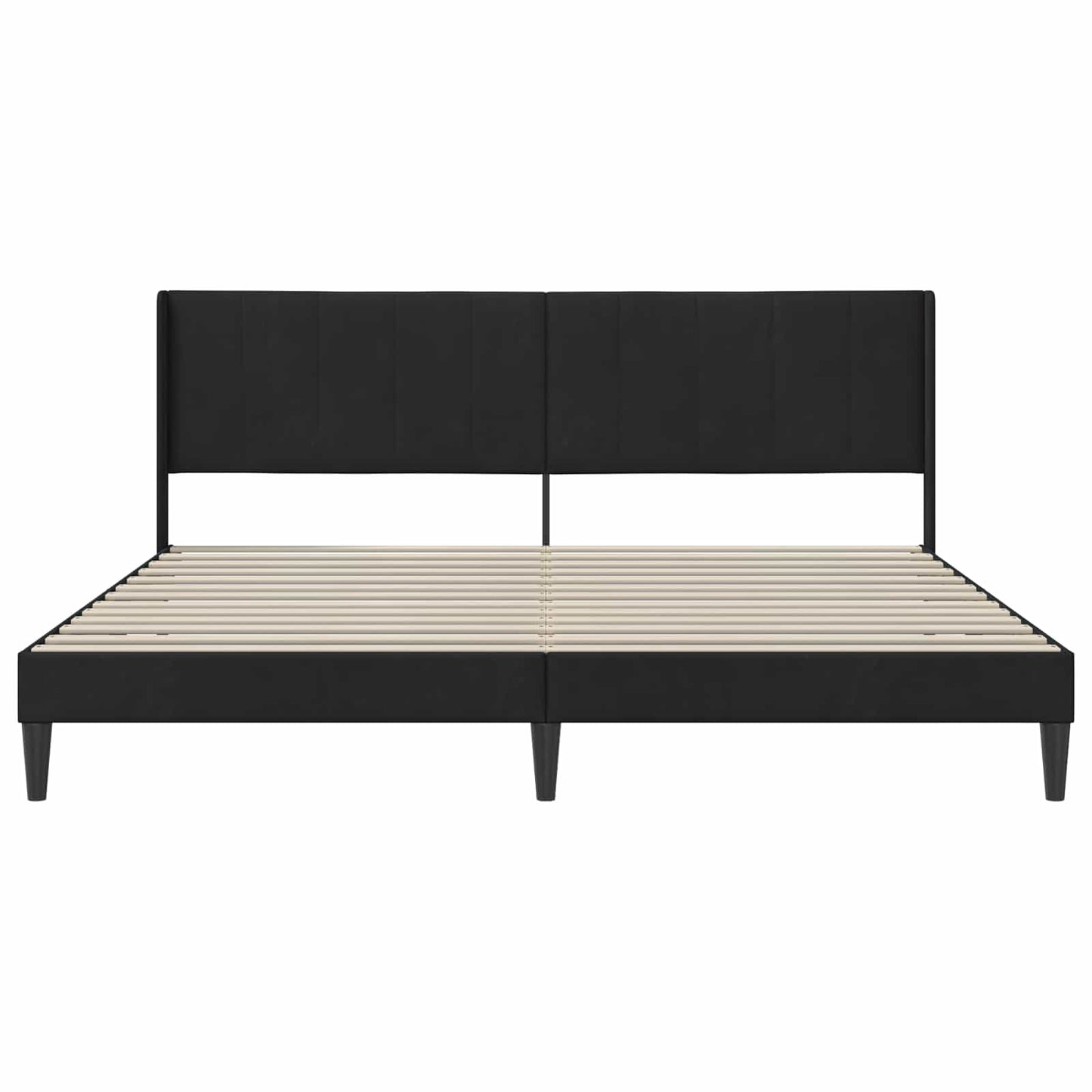 Sengestamme med hodegjerde Svart 180 x 200 cm Fløyel