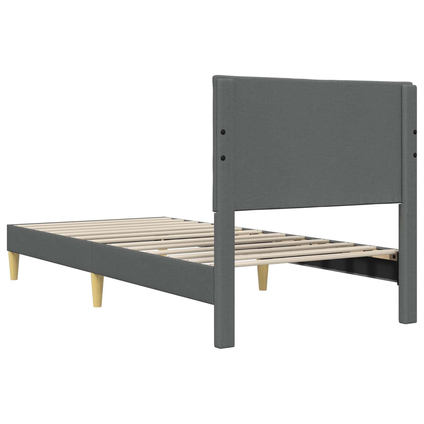 Sengestamme med hodegjerde Mørkegrå 90 x 190 cm Stoff