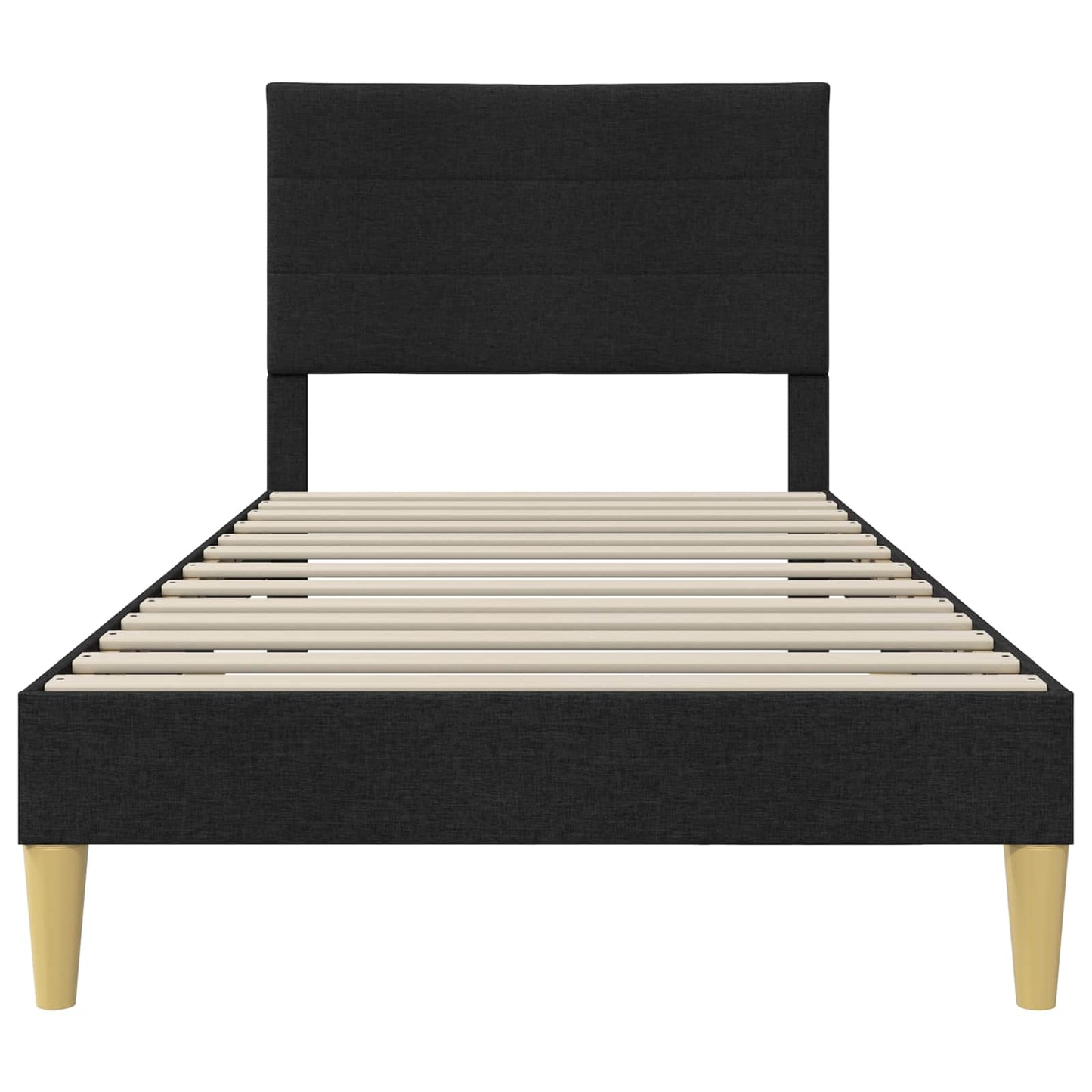 Sengestamme med hodegjerde Svart 90 x 190 cm Stoff