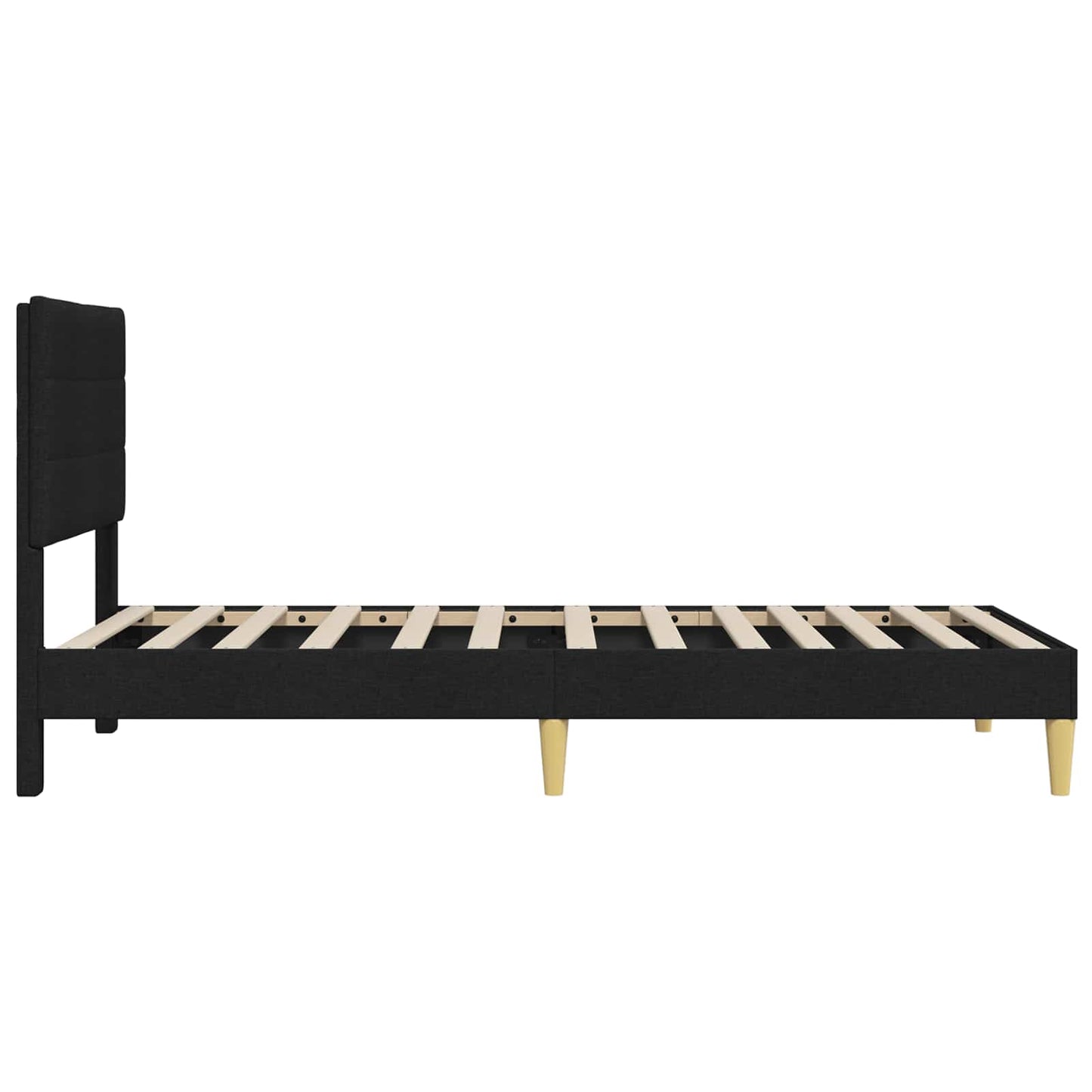 Sengestamme med hodegjerde Svart 90 x 190 cm Stoff