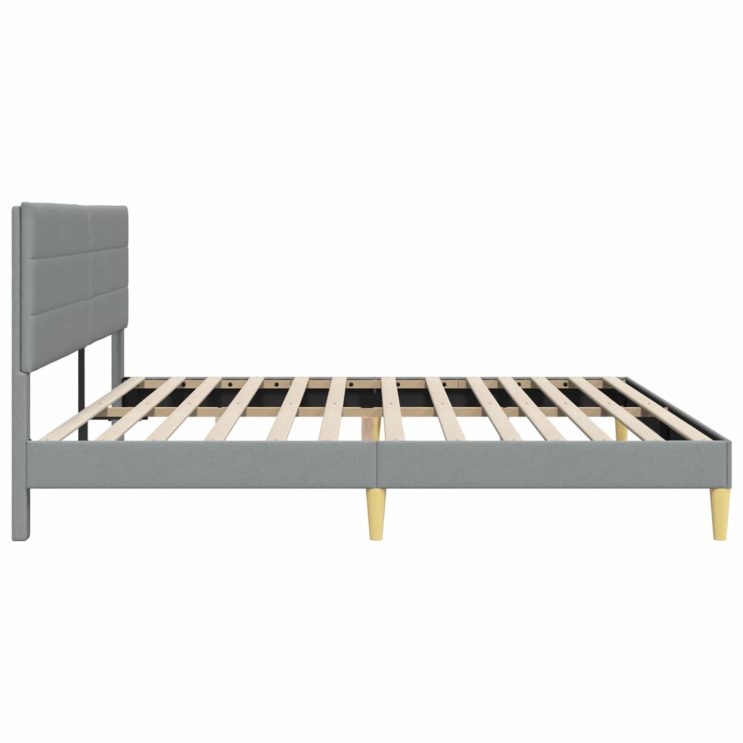 Sengestamme med hodegjerde Lysegrå 180 x 200 cm Stoff