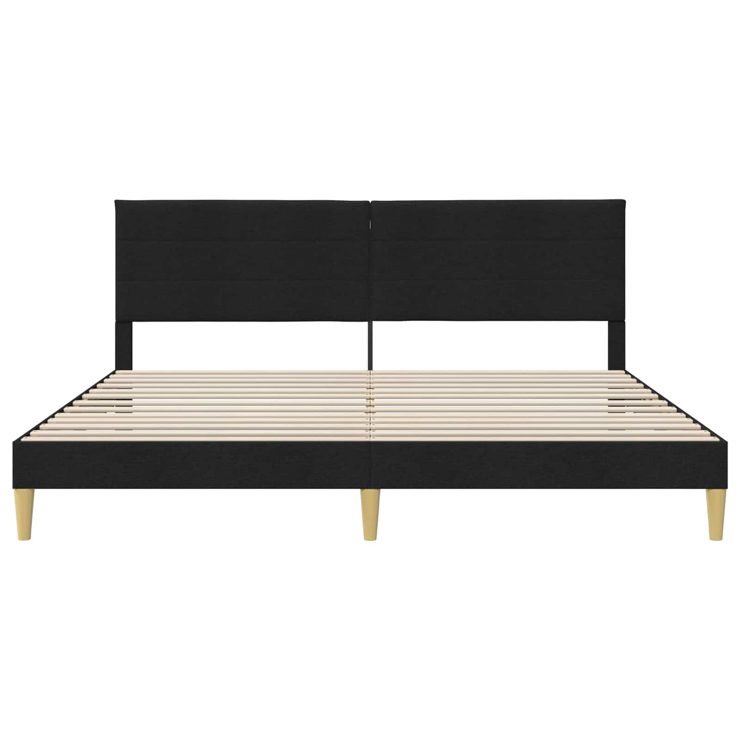 Sengestamme med hodegjerde Svart 180 x 200 cm Stoff