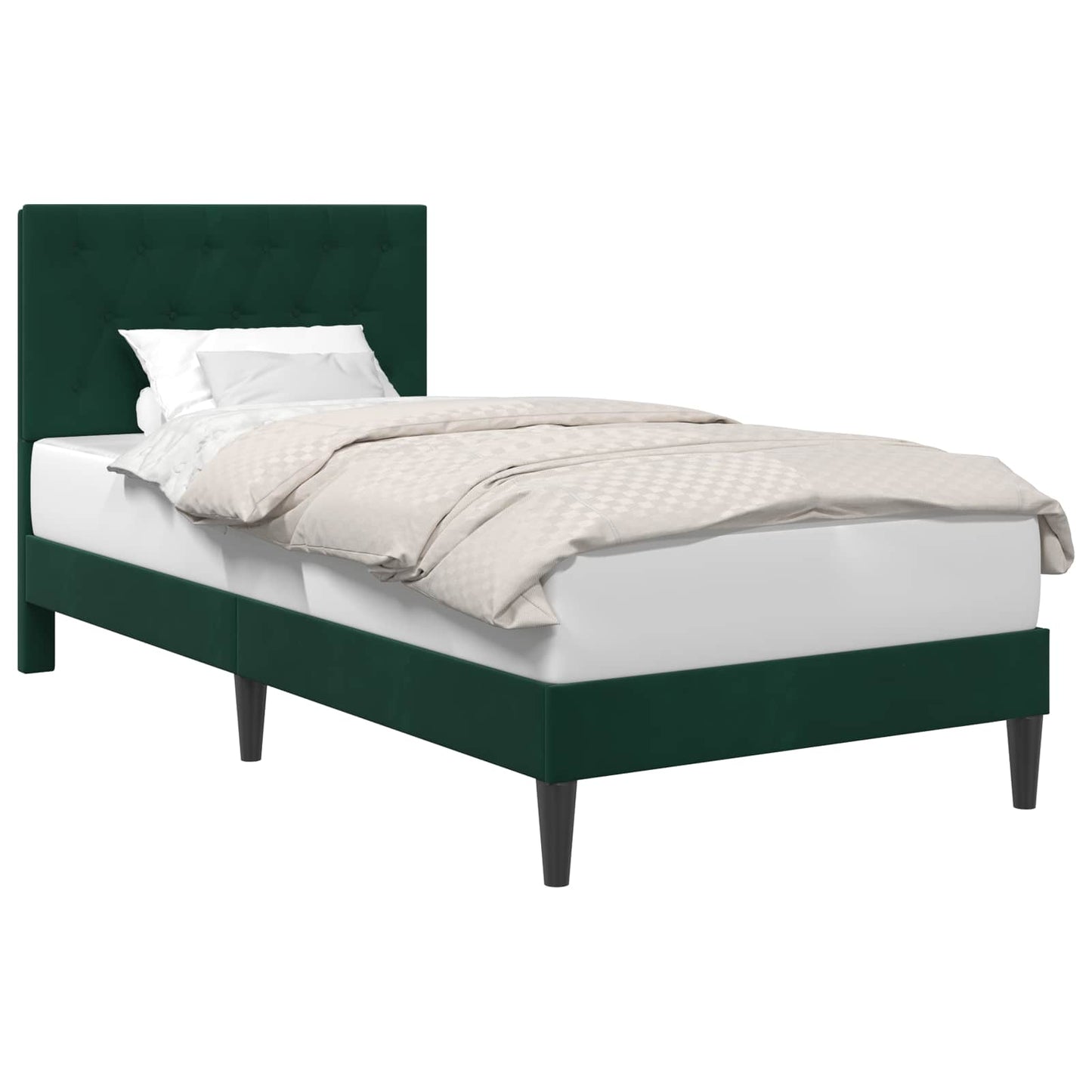 Sengestamme med hodegjerde Svart 90 x 190 cm Fløyel
