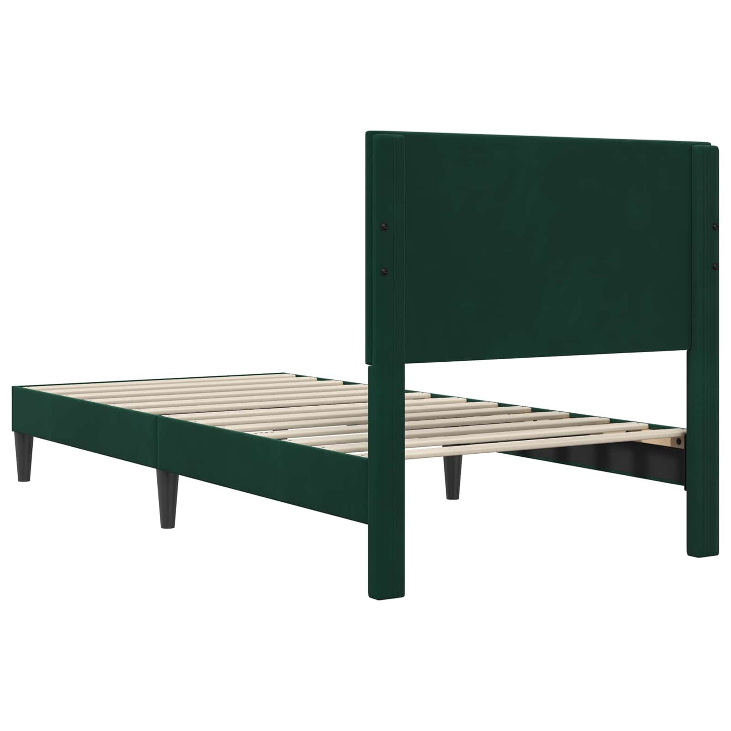 Sengestamme med hodegjerde Svart 90 x 190 cm Fløyel