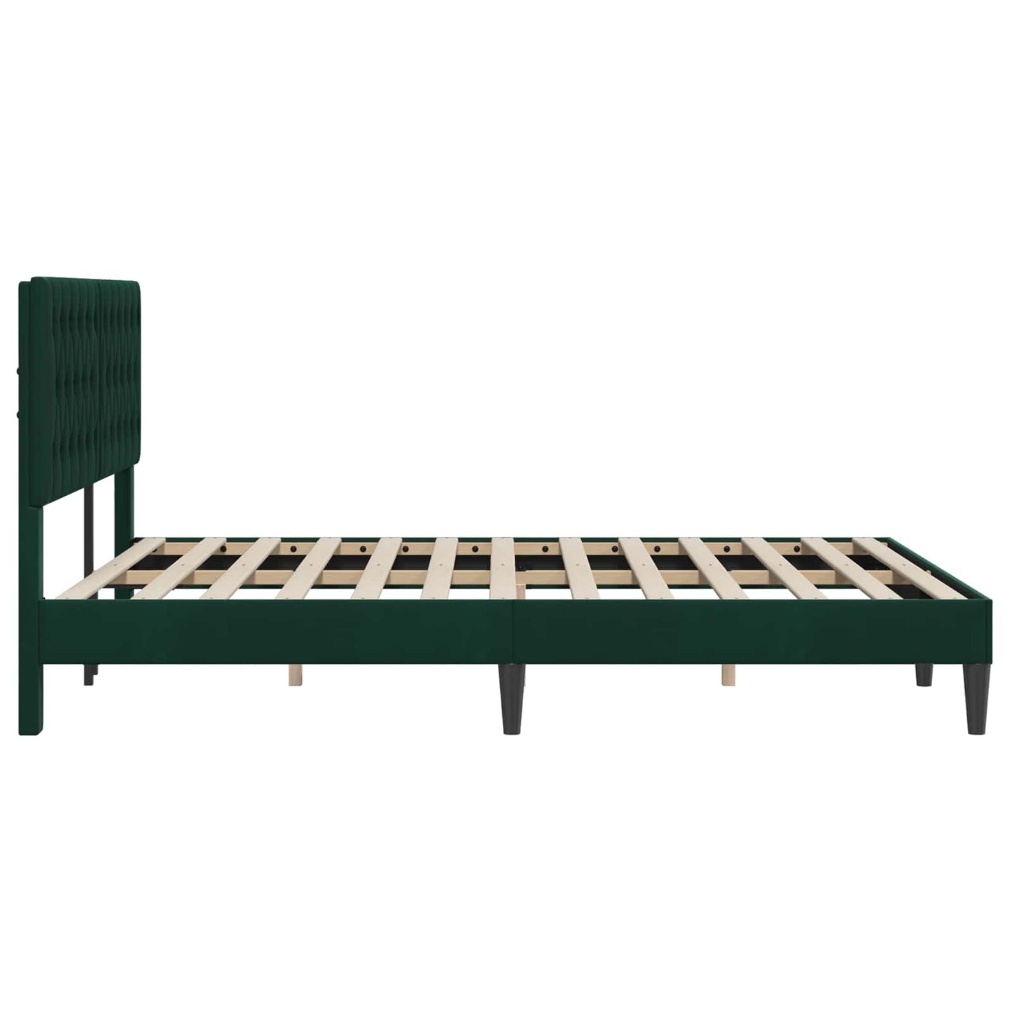 Sengestamme med hodegjerde Svart 180 x 200 cm Fløyel
