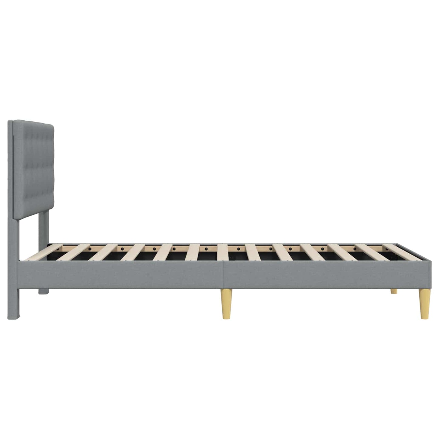 Sengestamme med hodegjerde Lysegrå 90 x 190 cm Stoff