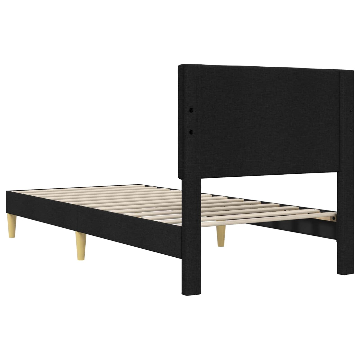 Sengestamme med hodegjerde Svart 90 x 190 cm Stoff
