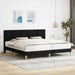Sengestamme med hodegjerde Svart 180 x 200 cm Stoff