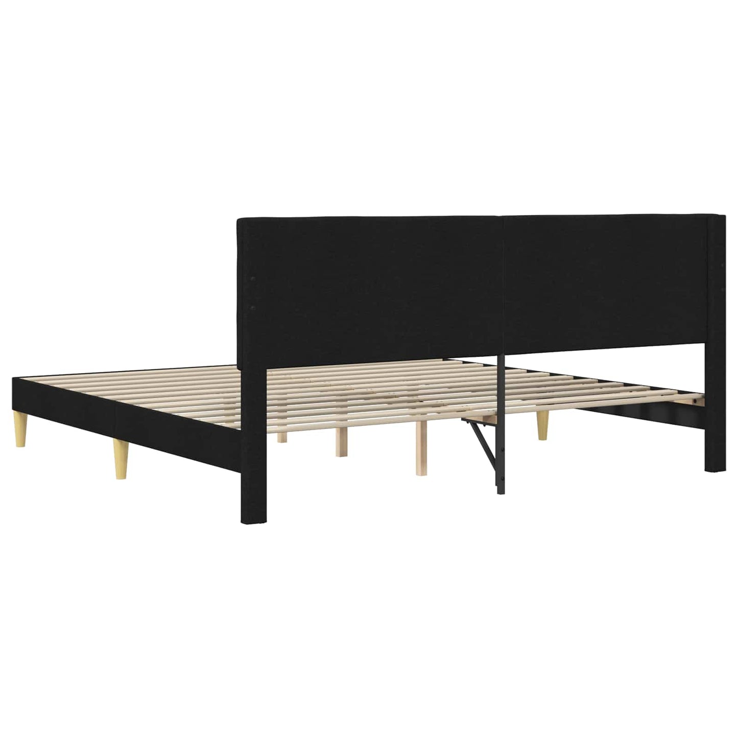 Sengestamme med hodegjerde Svart 180 x 200 cm Stoff