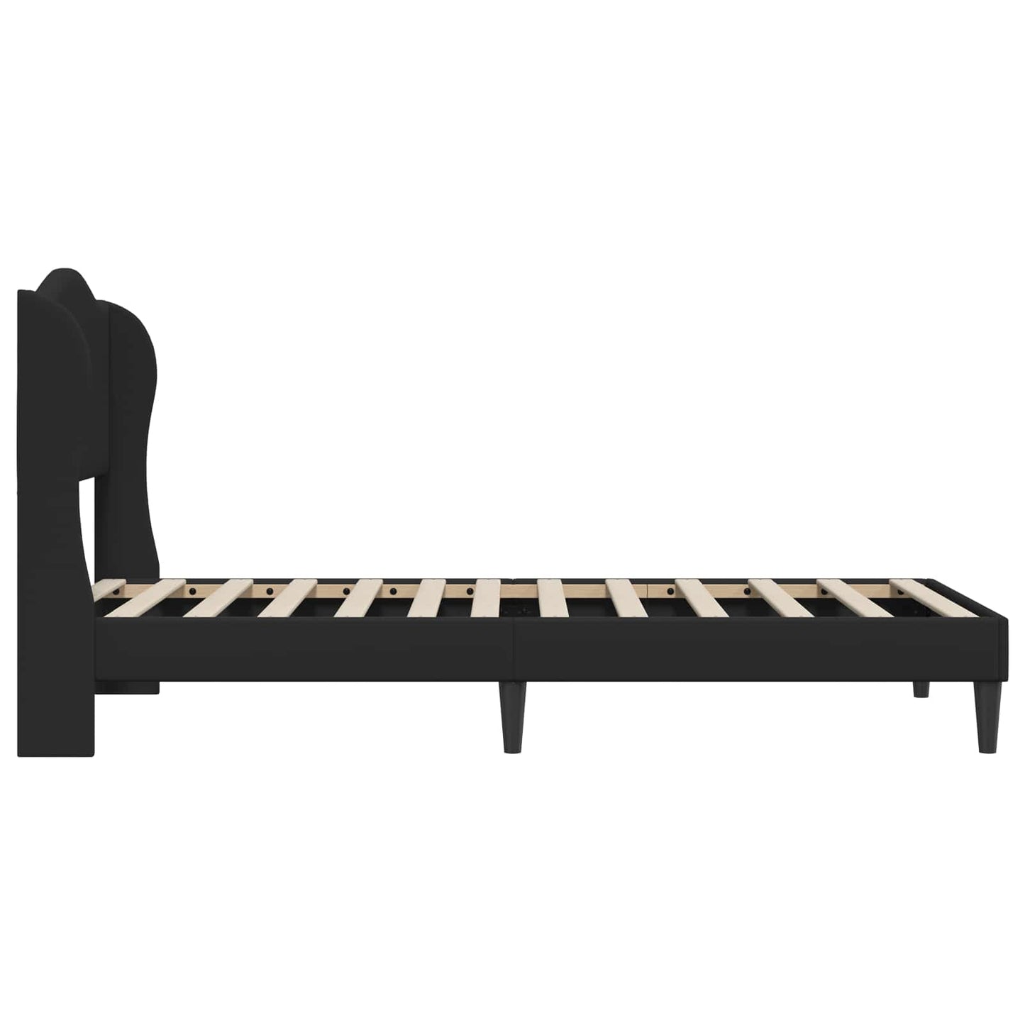 Sengestamme med hodegjerde Svart 90 x 190 cm Kunstlær