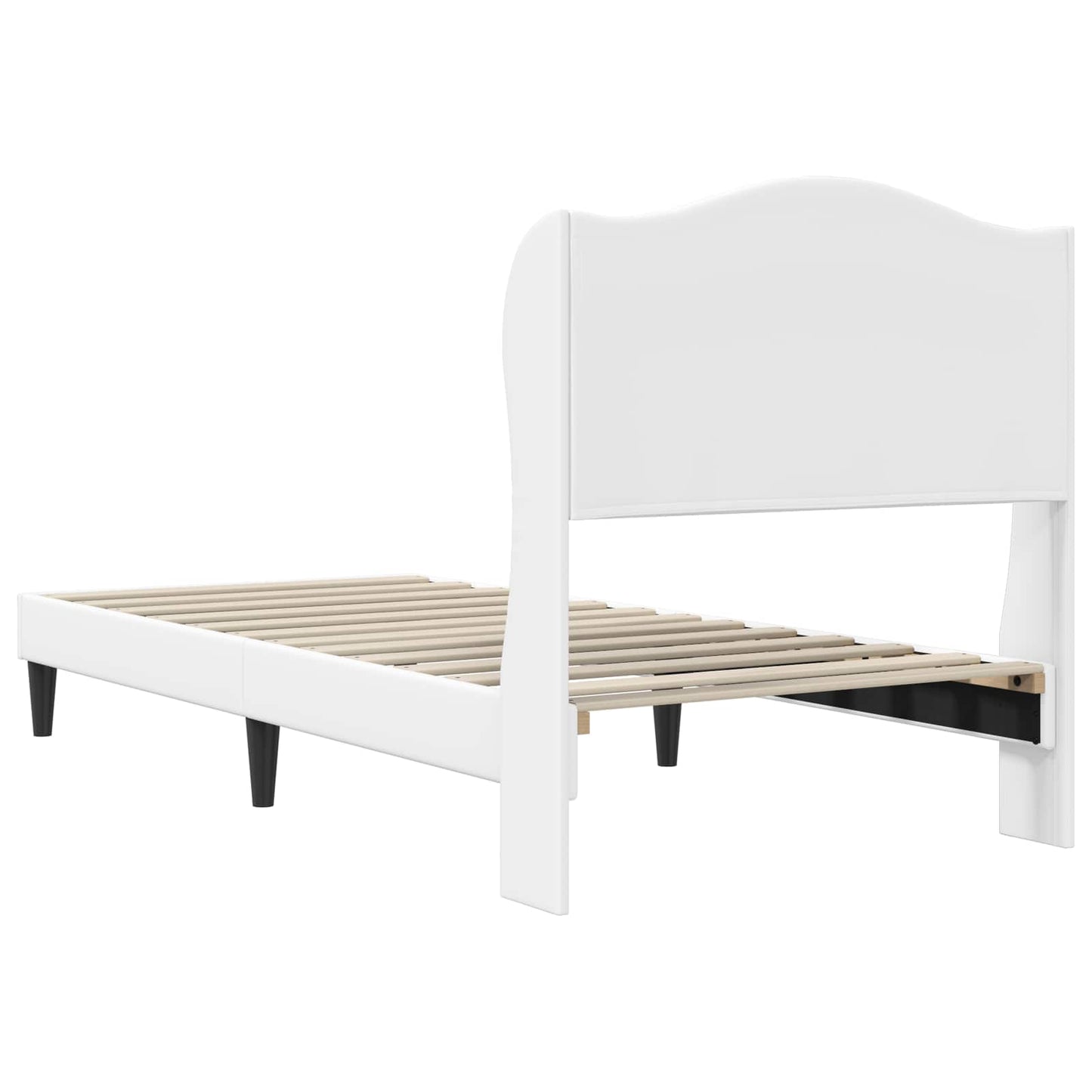 Sengestamme med hodegjerde Hvit 90 x 190 cm Kunstlær