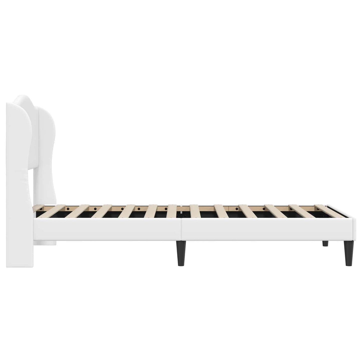 Sengestamme med hodegjerde Hvit 90 x 190 cm Kunstlær
