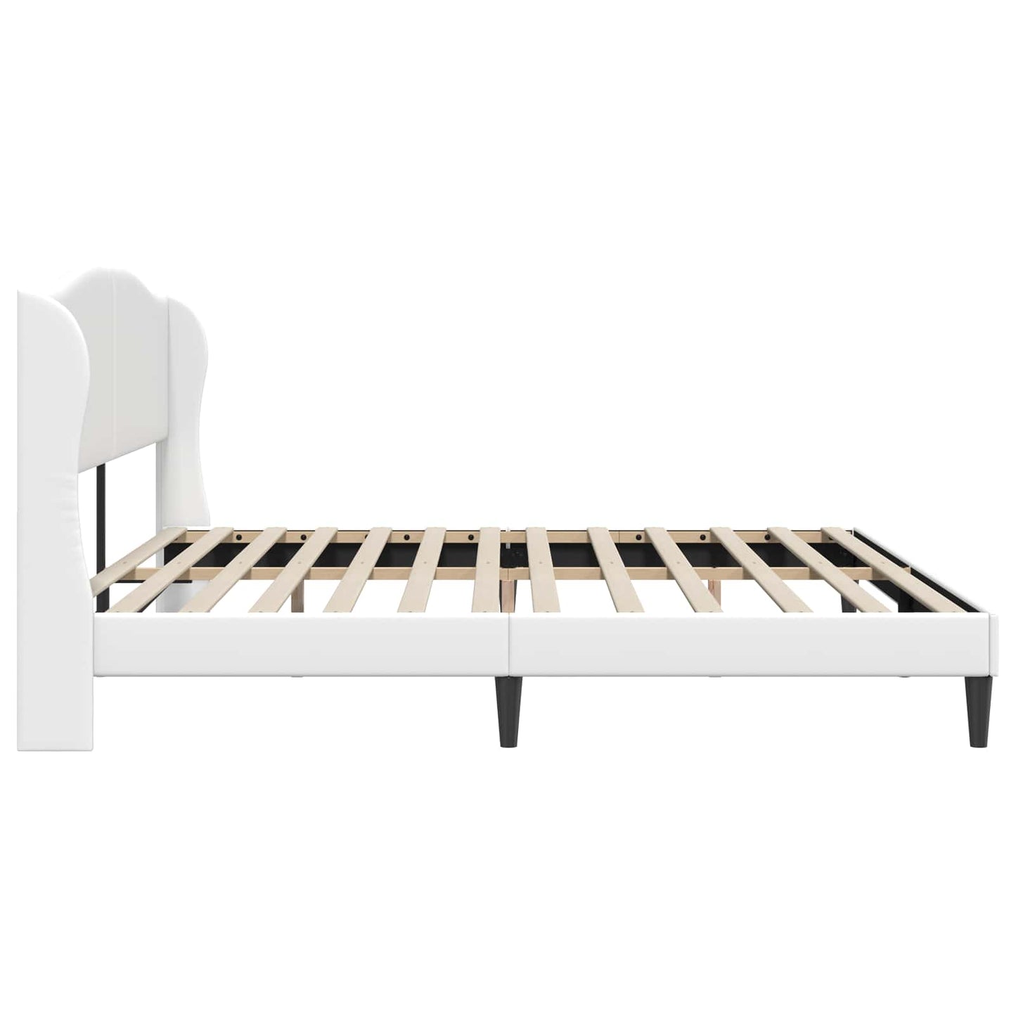 Sengestamme med hodegjerde Hvit 180 x 200 cm Kunstlær