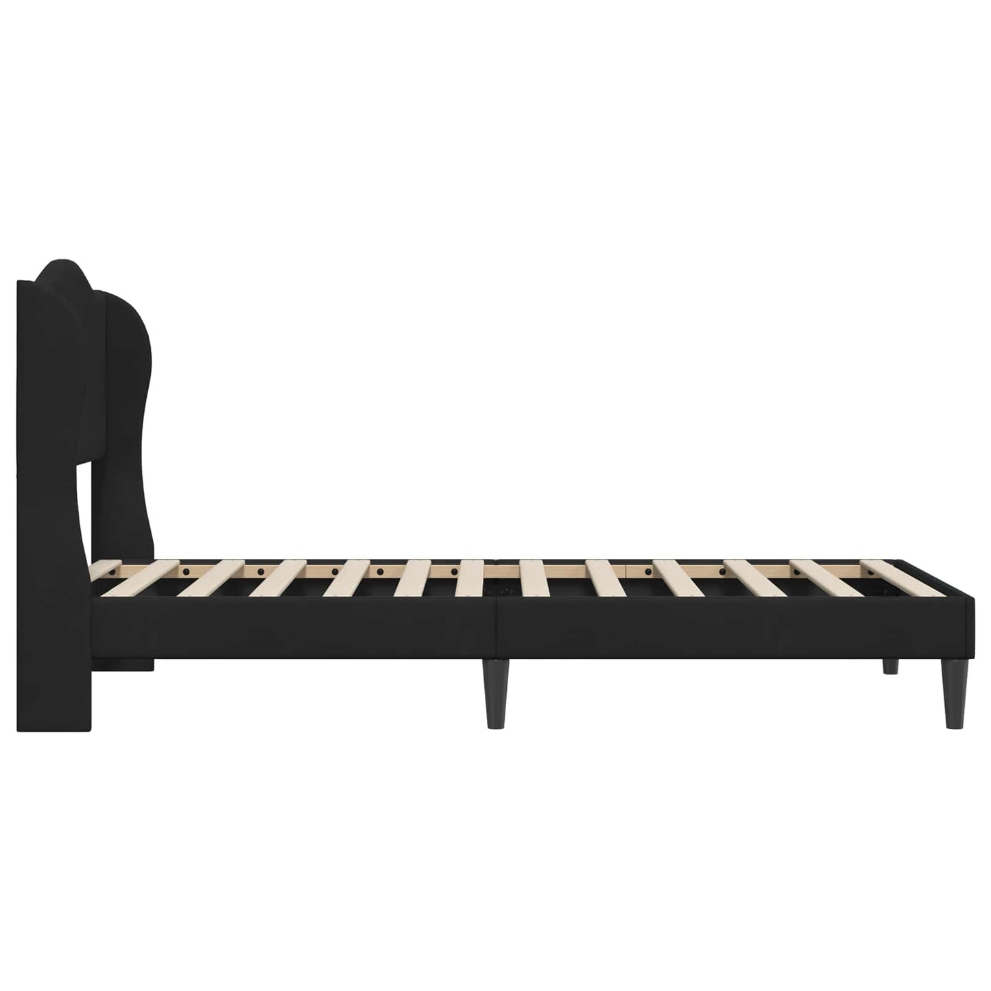 Sengestamme med hodegjerde Svart 90 x 190 cm Fløyel
