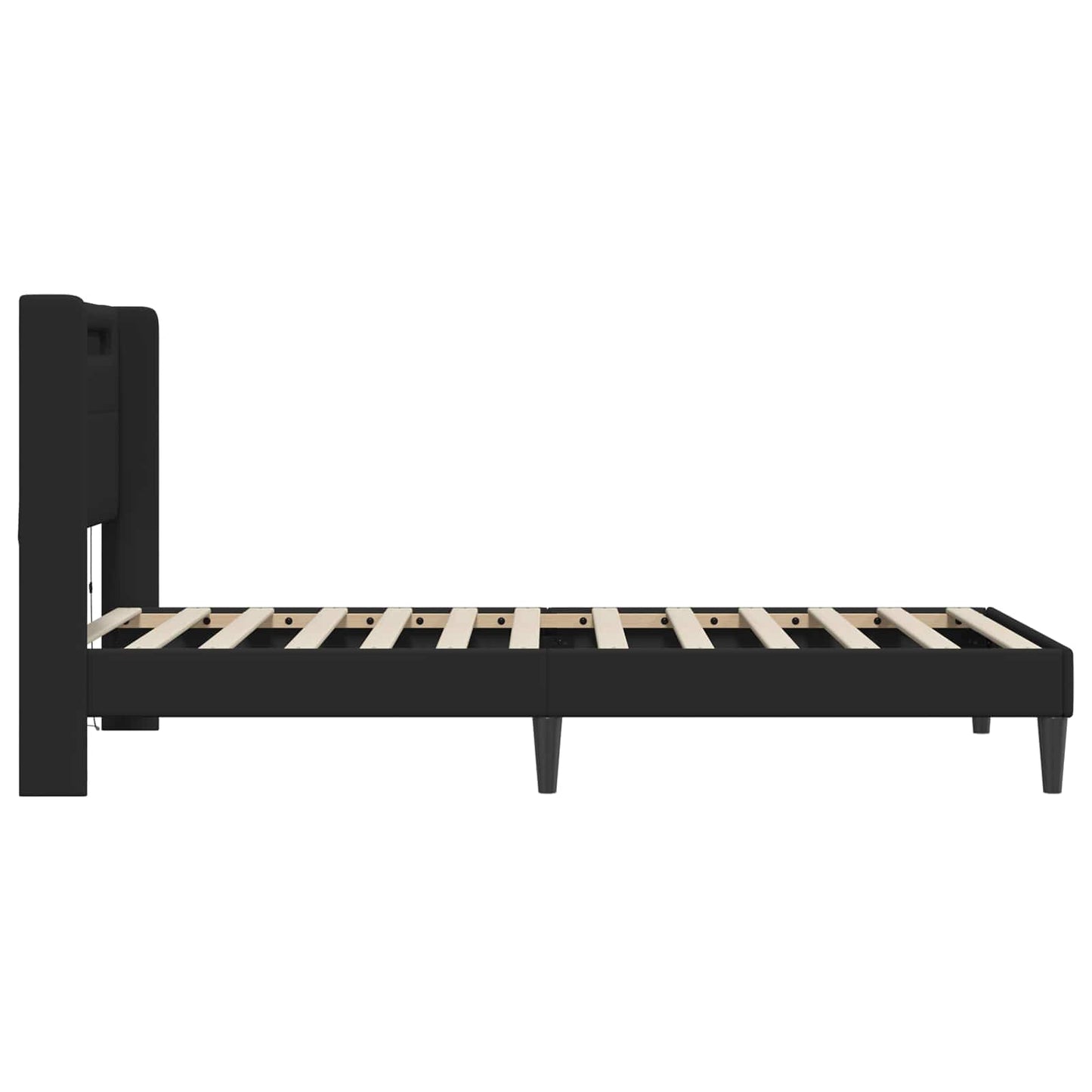 Sengestamme med LED-lysstrimler Svart 90 x 190 cm Kunstlær