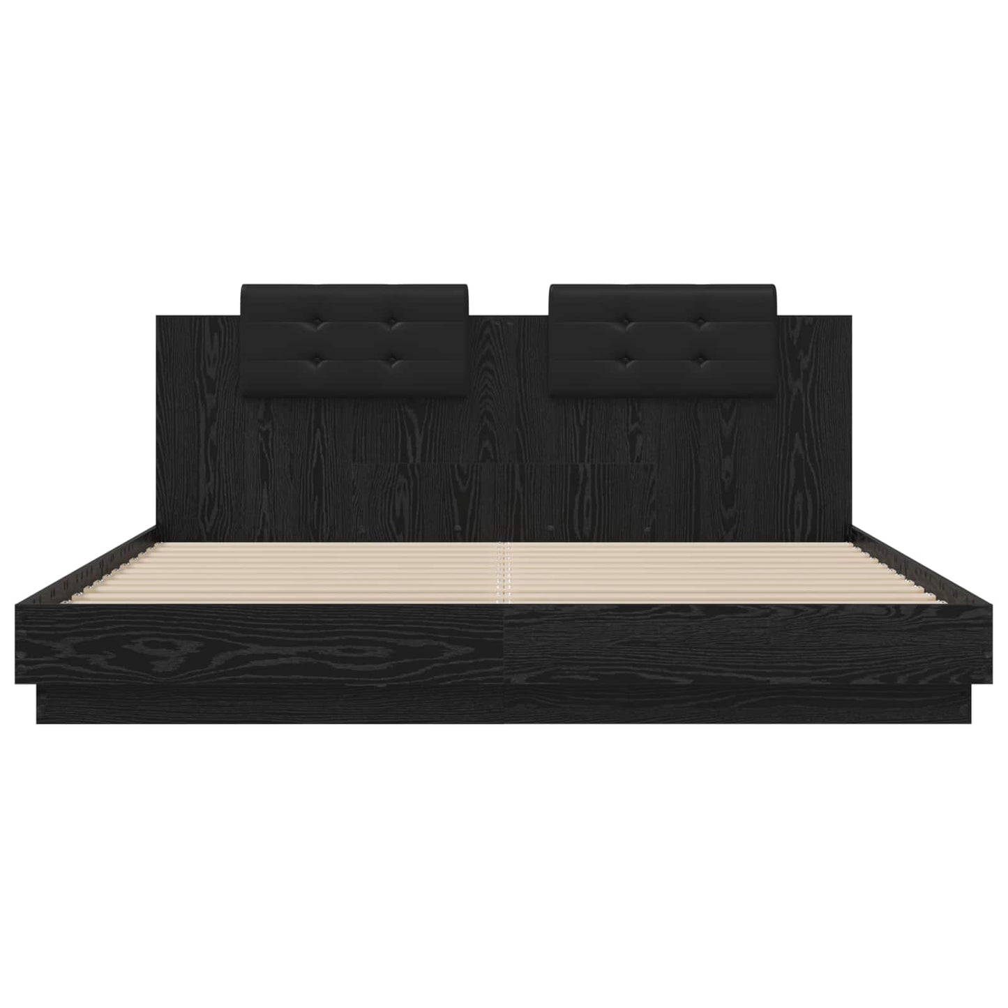 Sengestamme med hodegatt Svart Eik 180 x 200 cm Konstruert tre