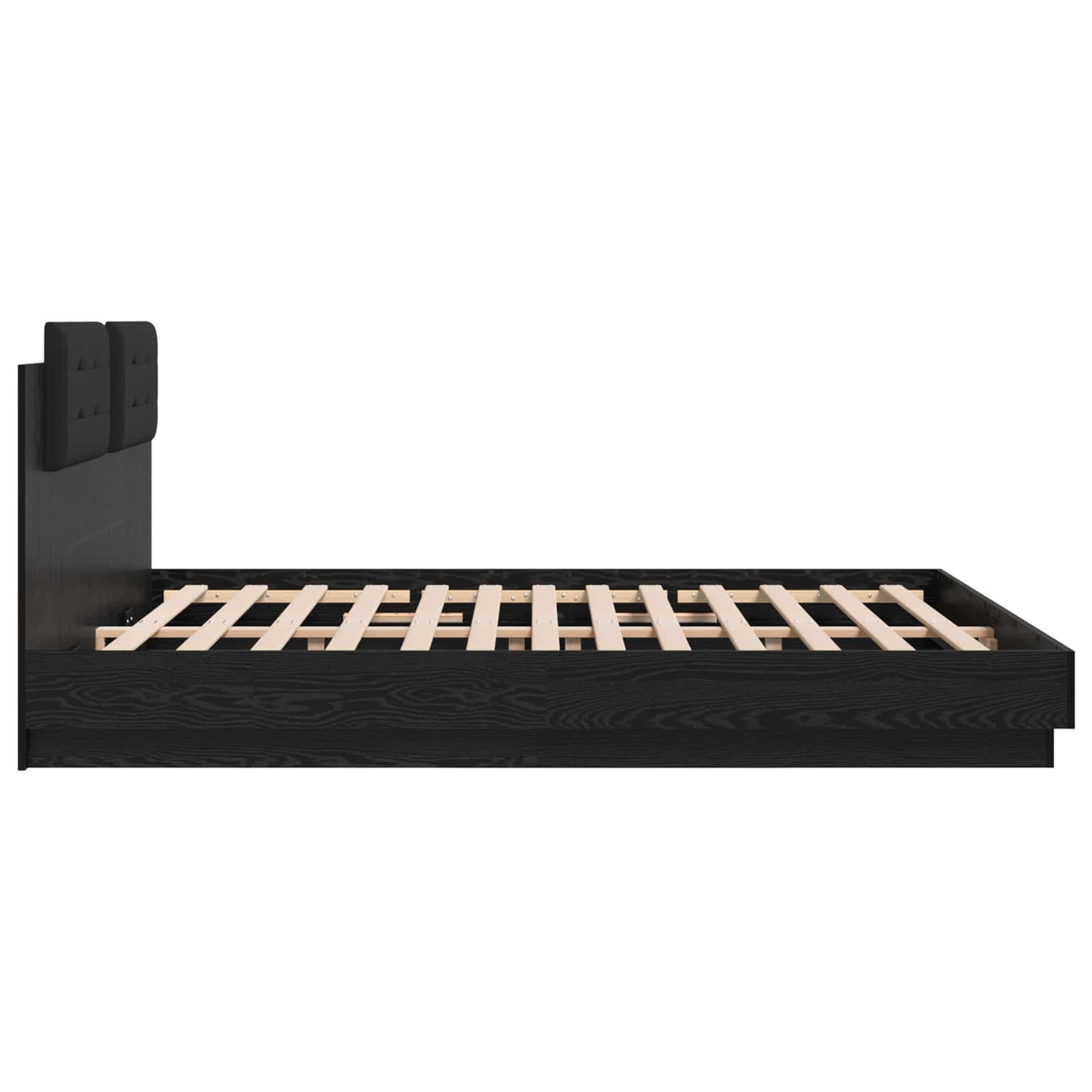 Sengestamme med hodegatt Svart Eik 180 x 200 cm Konstruert tre