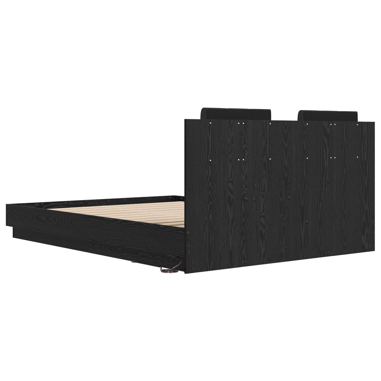 Sengestamme med hodegatt Svart Eik 140 x 200 cm Konstruert tre