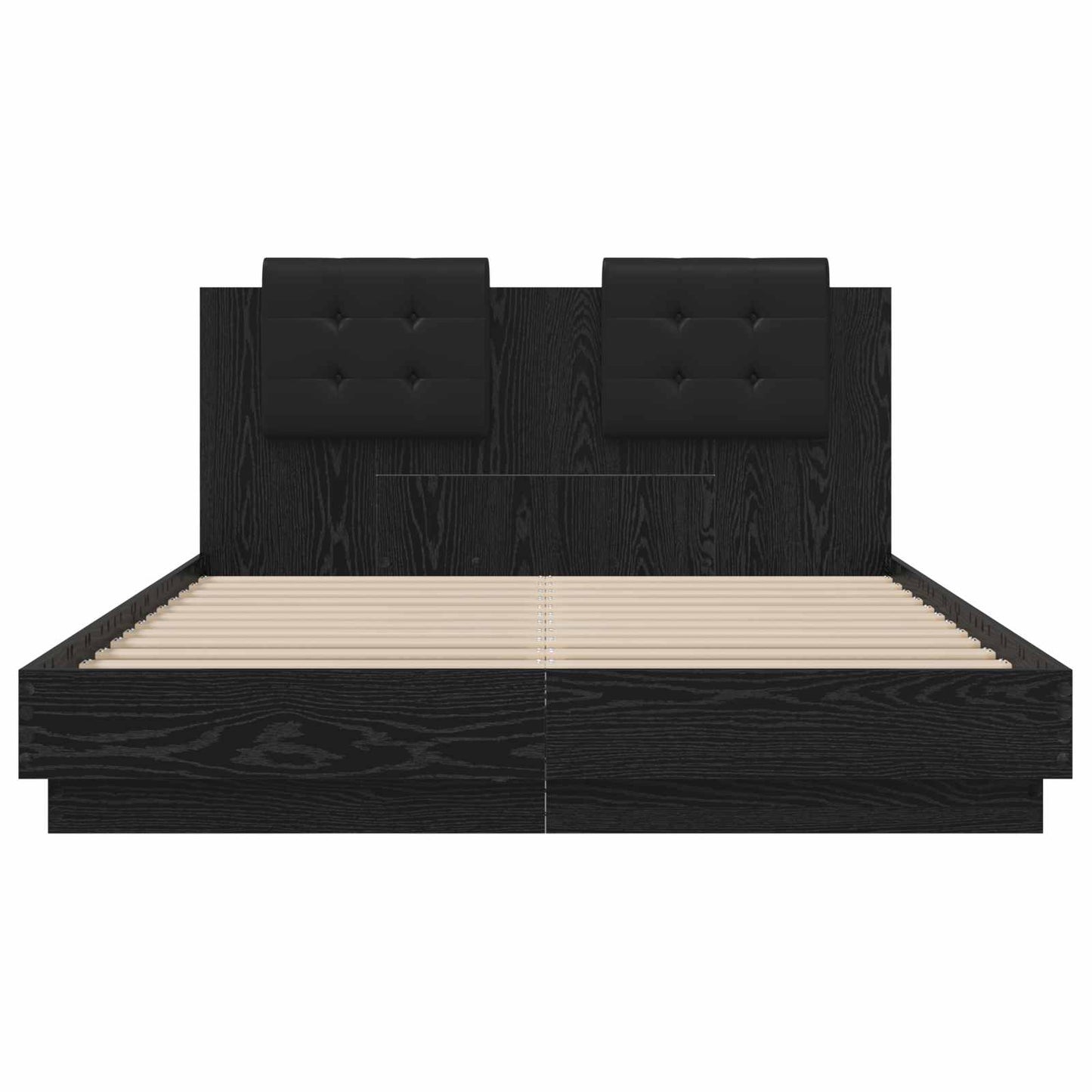 Sengestamme med hodegatt Svart Eik 140 x 200 cm Konstruert tre