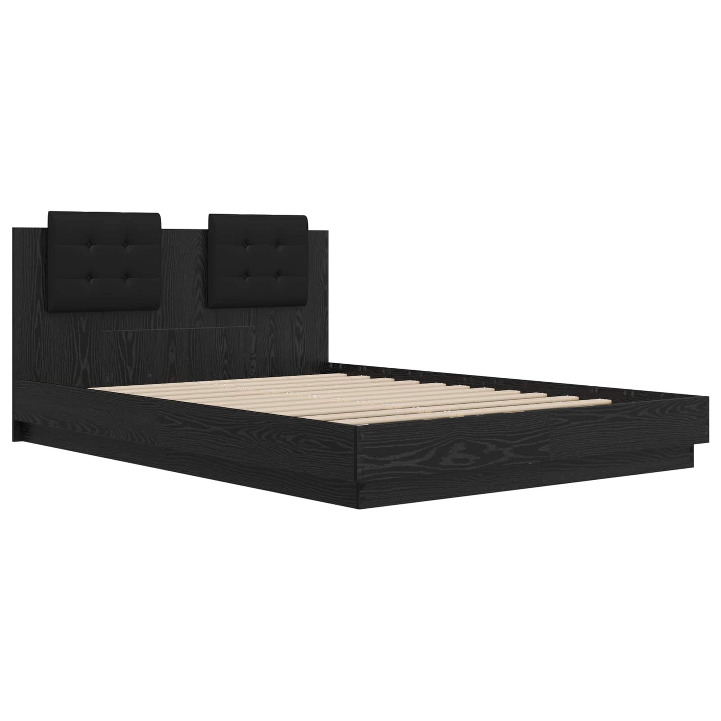 Sengestamme med hodegatt Svart Eik 120 x 200 cm Konstruert tre