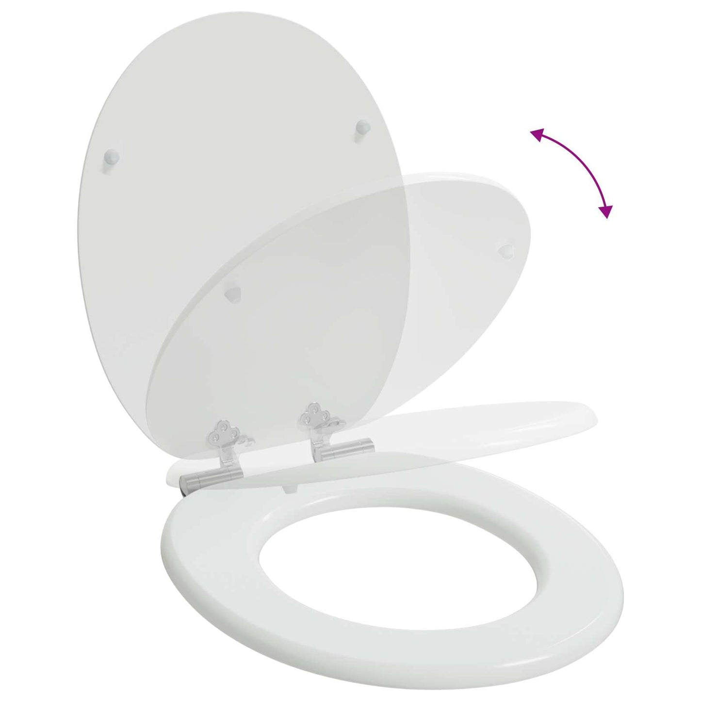 Myk-lukking toalettsete 2 pcs Hvit 44 x 38 cm MDF-plater