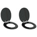 Myk-lukking toalettsete 2 pcs Svart 44 x 38 cm MDF-plater