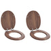 Myk-lukking toalettsete 2 pcs Brun 44 x 38 cm MDF-plater