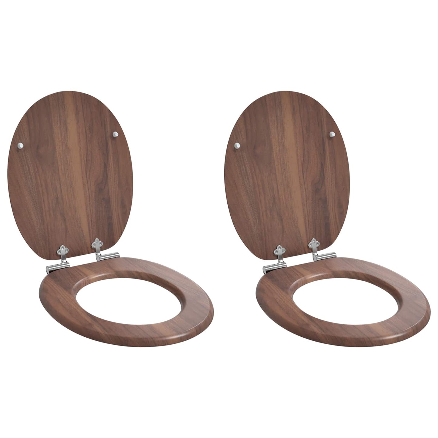 Myk-lukking toalettsete 2 pcs Brun 44 x 38 cm MDF-plater