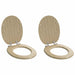 Myk-lukking toalettsete 2 pcs Lys bambusfarge 44 x 38 cm