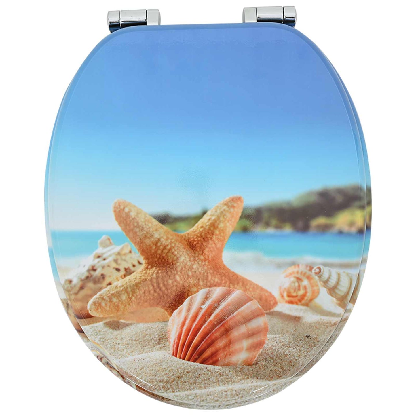 Myk-lukking toalettsete 2 pcs Hav musling 44 x 38 cm MDF-plater
