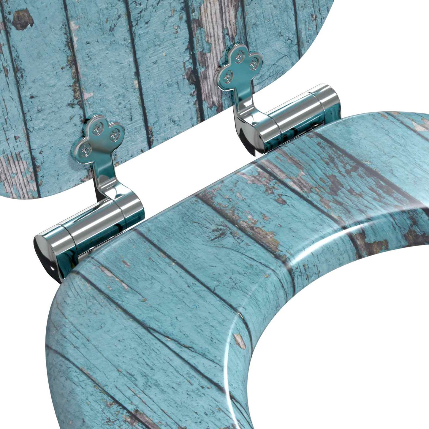 Myk-lukking toalettsete 2 pcs Blå 44 x 38 cm MDF-plater
