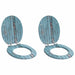 Myk-lukking toalettsete 2 pcs Blå 44 x 38 cm MDF-plater
