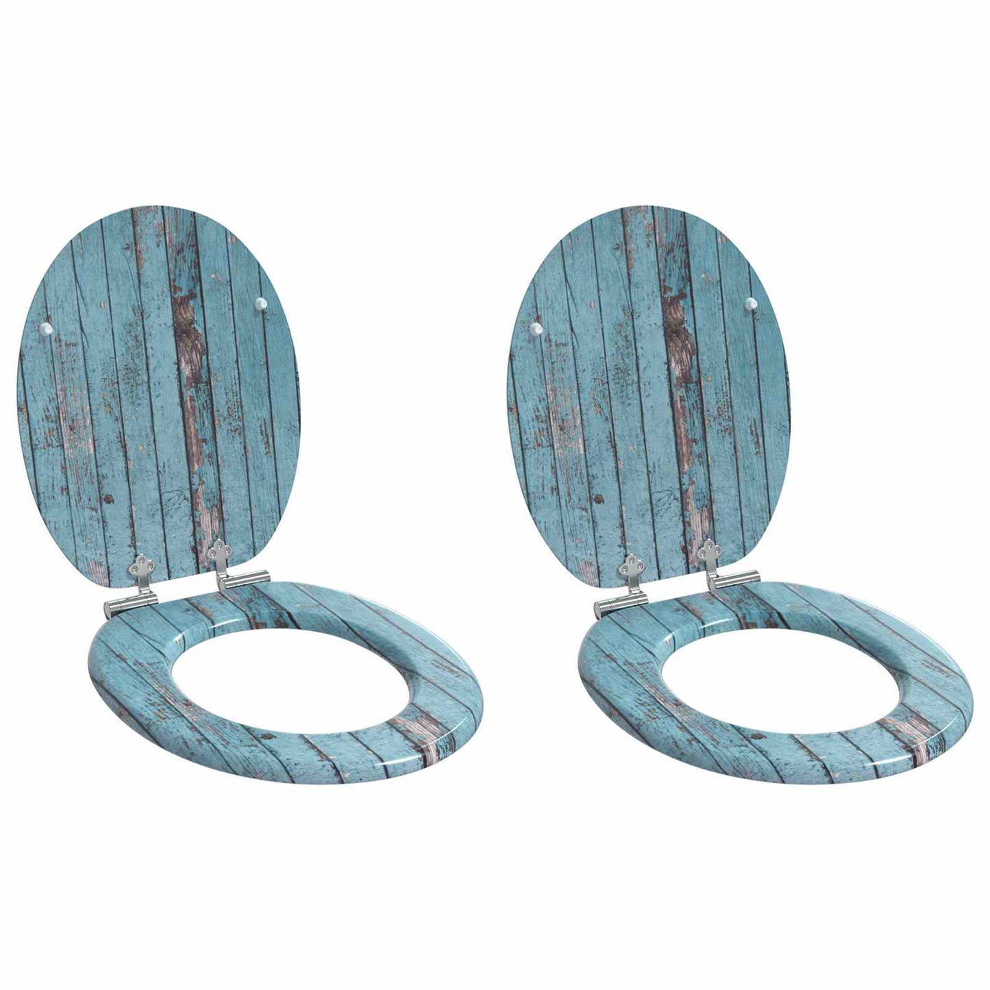 Myk-lukking toalettsete 2 pcs Blå 44 x 38 cm MDF-plater