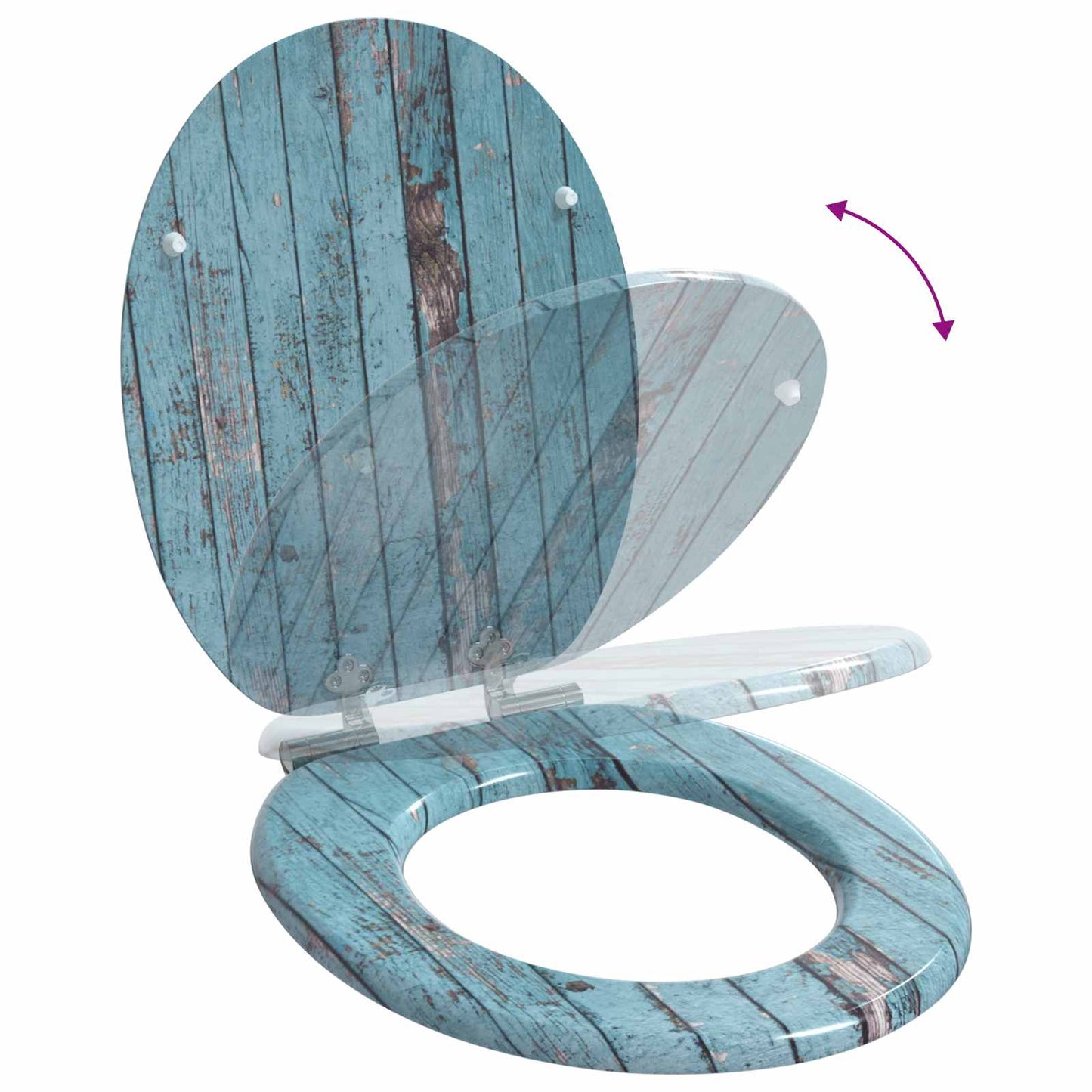 Myk-lukking toalettsete 2 pcs Blå 44 x 38 cm MDF-plater