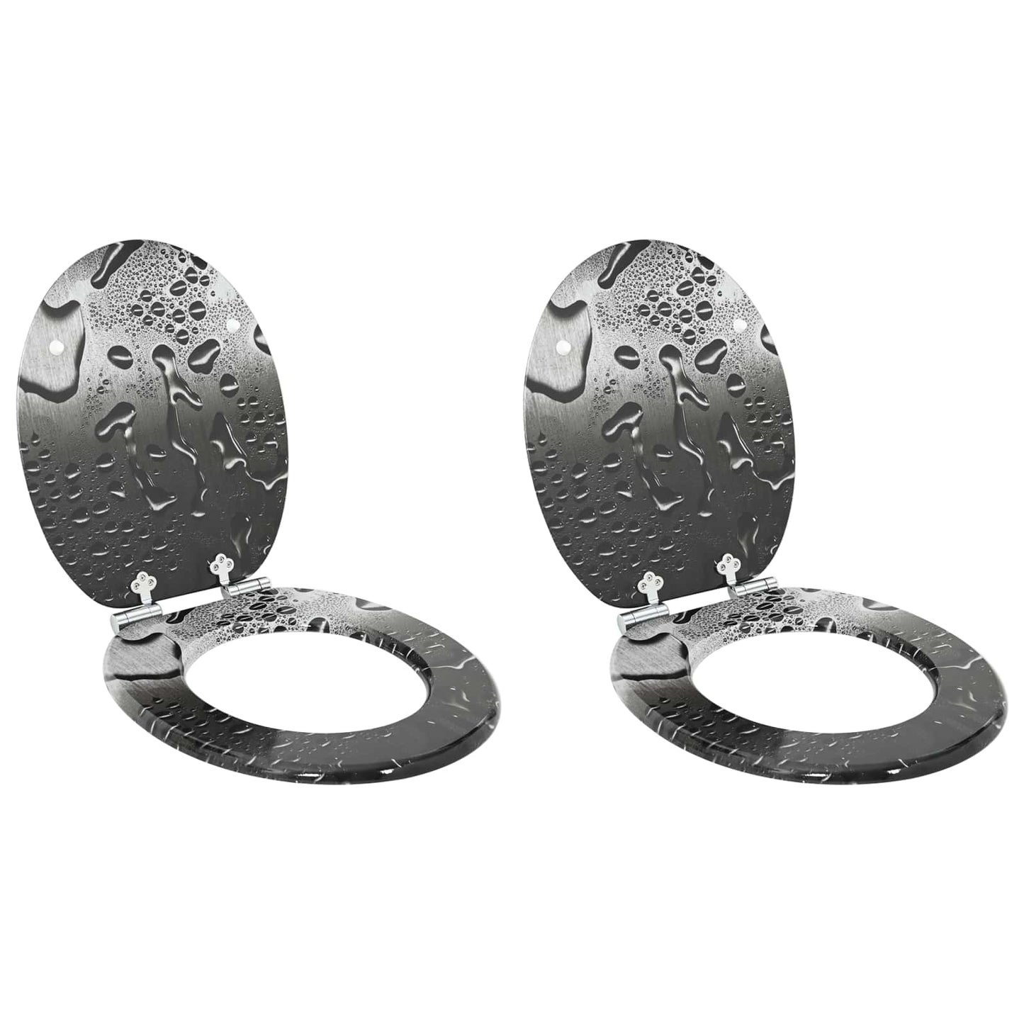 Myk-lukking toalettsete 2 pcs Grå 44 x 38 cm MDF-plater