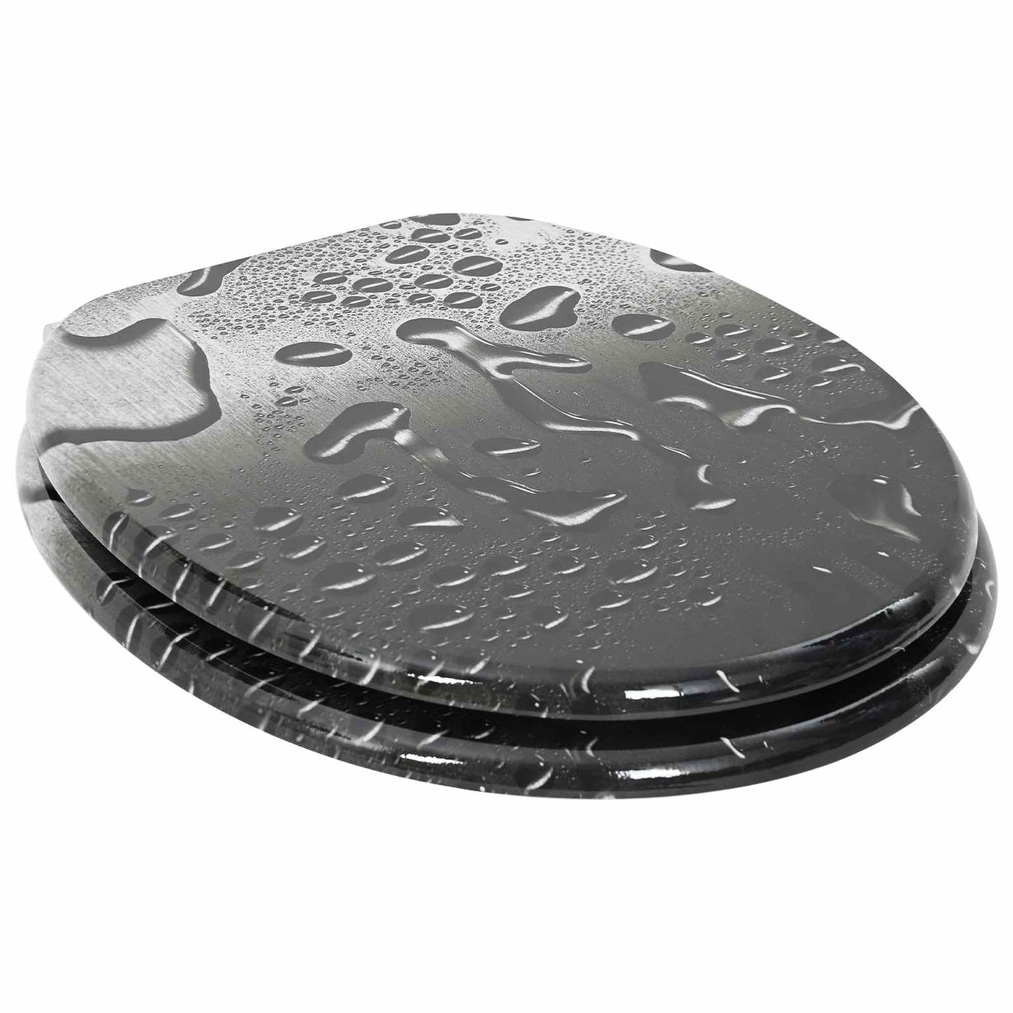 Myk-lukking toalettsete 2 pcs Grå 44 x 38 cm MDF-plater