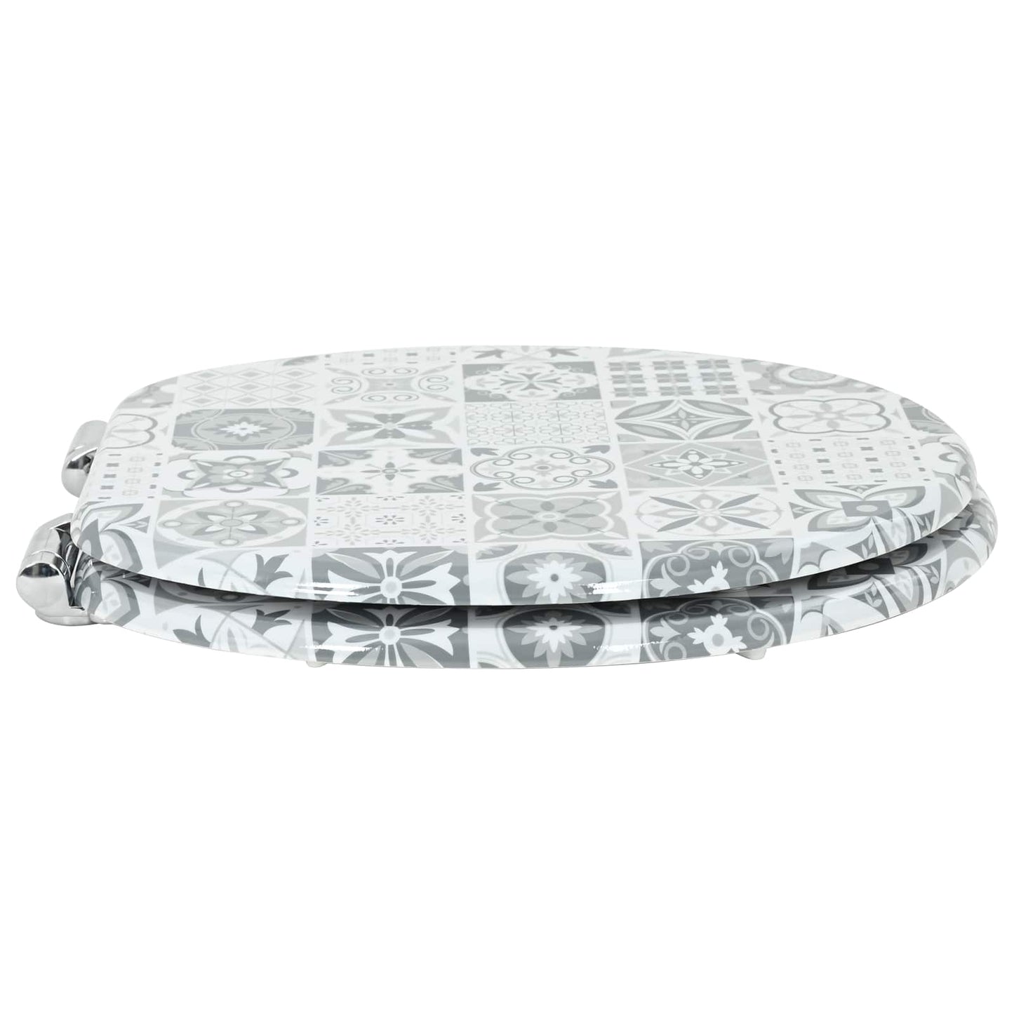 Myk-lukking toalettsete 2 pcs Blå og hvit porselen 44 x 38 cm
