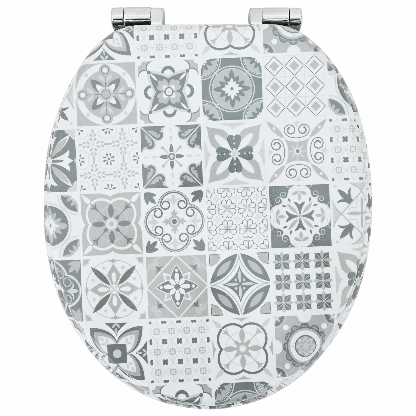 Myk-lukking toalettsete 2 pcs Blå og hvit porselen 44 x 38 cm