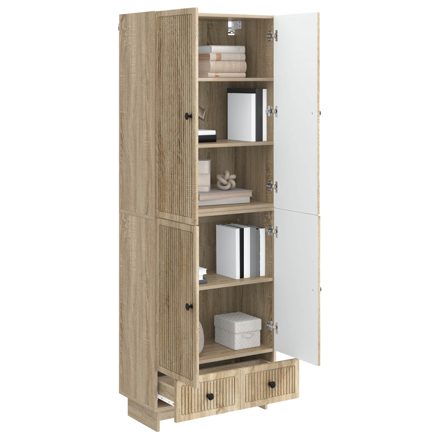 Skapsett 2 pcs Sonoma eik 66 x 34,5 x 95 cm Konstruert tre