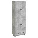 Skapsett 2 pcs Betonggrå 66 x 34,5 x 95 cm Konstruert tre